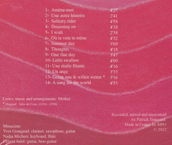 CD 1 - A song for the world - Couverture verso